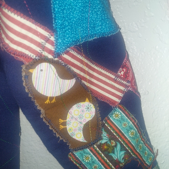 Vintage Hanes Handmade Patchwork Open Front Cardigan Size Large See Measurements - Picture 3 of 15